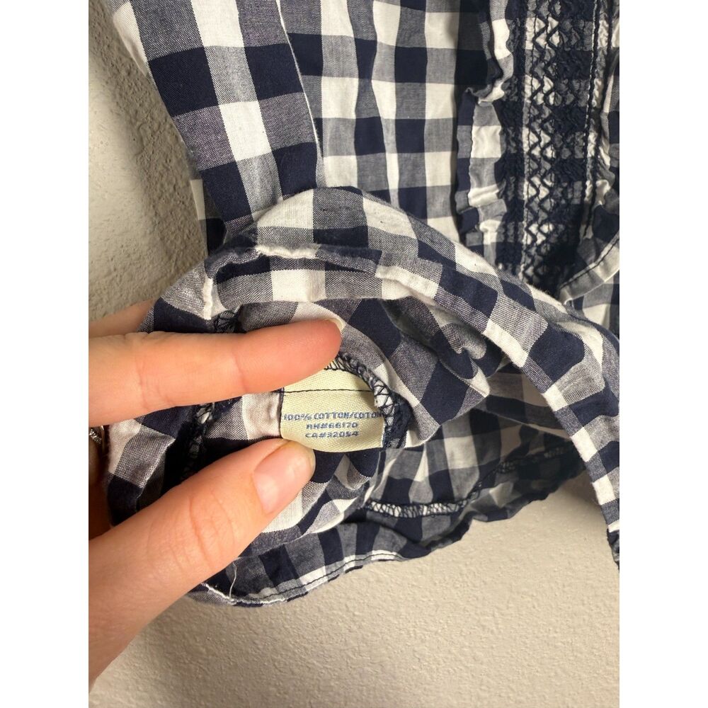 Odille Womens Gingham Tank Top Sz 4 Ruffle Feminine Cottagecore - Picture 6 of 8